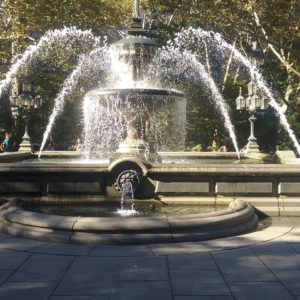 City Hall Park Fountain in Tribeca, in Lower Manhattan.